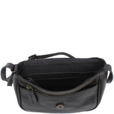 kleine Umhängetasche Ledertasche Damentasche Schultertasche Leder schwarz LE3047