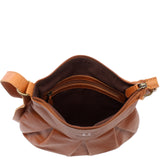 B-Ware kleine Umhängetasche Damentasche Leder cognac LE0070