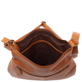 B-Ware kleine Umhängetasche Damentasche Leder cognac LE0070