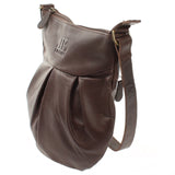 kleine Damentasche Umhängetasche Leder dunkelbraun LE0070