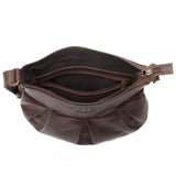 kleine Damentasche Umhängetasche Leder dunkelbraun LE0070