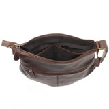 kleine Damentasche Umhängetasche Leder dunkelbraun LE0070