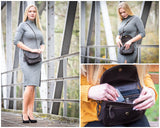 kleine Umhängetasche Ledertasche Leder dunkelbraun LE3047