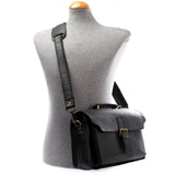 kleine Arbeitstasche Ledertasche Umhängetasche Leder schwarz LE3023