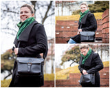 kleine Arbeitstasche Ledertasche Umhängetasche Leder schwarz LE3023