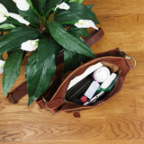 kleine Umhängetasche Schultertasche Freizeittasche Leder braun LE3049