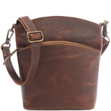 kleine Umhängetasche Schultertasche Freizeittasche Leder braun LE3049