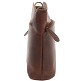 kleine Umhängetasche Schultertasche Freizeittasche Leder braun LE3049