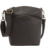kleine Umhängetasche Schultertasche Freizeittasche Leder dunkelbraun LE3049
