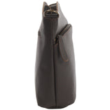 kleine Umhängetasche Schultertasche Freizeittasche Leder dunkelbraun LE3049