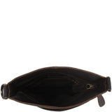 kleine Umhängetasche Schultertasche Freizeittasche Leder dunkelbraun LE3049