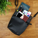 kleine Umhängetasche Schultertasche Freizeittasche Leder schwarz LE3049