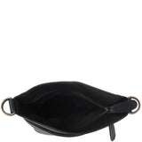 kleine Umhängetasche Schultertasche Freizeittasche Leder schwarz LE3049