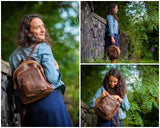 kleiner Rucksack Freizeitrucksack Lederrucksack Leder braun LE1011