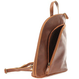 kleiner Rucksack Lederrucksack Freizeitrucksack Damen Leder braun LE1032