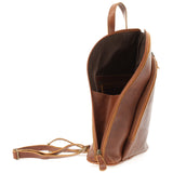 kleiner Rucksack Lederrucksack Freizeitrucksack Damen Leder braun LE1032