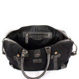 kleiner Weekender Handgepäck Damen Herren Leder Canvas schwarz LE2008