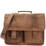 große Aktentasche Lehrertasche Businesstasche Leder vintage braun LE3030