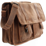 große Aktentasche Lehrertasche Businesstasche Leder vintage braun LE3030