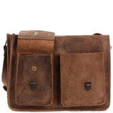 große Aktentasche Lehrertasche Businesstasche Leder vintage braun LE3030