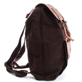 Rucksack Freizeitrucksack Wanderrucksack Leder Canvas mokka LE1010