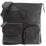 Umhängetasche Schultertasche Damen Herren Used Look Leder grau LE3011