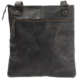 Umhängetasche Schultertasche Damen Herren Used Look Leder grau LE3011