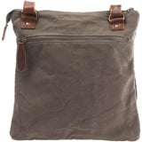 Umhängetasche Schultertasche Damen Herren Used Look Leder Canvas grau LE3011