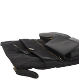 Umhängetasche Schultertasche Damen Herren Used Look Leder Canvas schwarz LE3011