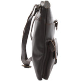 Umhängetasche Schultertasche Damen Herren Used Look Leder dunkelbraun LE3011