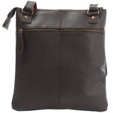 Umhängetasche Schultertasche Damen Herren Used Look Leder dunkelbraun LE3011