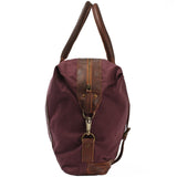 kleiner Weekender Shopper Damen Herren Leder Canvas bordeaux LE2006