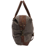 kleiner Weekender Shopper Damen Herren Leder Canvas grau LE2006