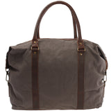 kleiner Weekender Shopper Damen Herren Leder Canvas grau LE2006