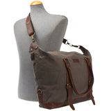 kleiner Weekender Shopper Damen Herren Leder Canvas grau LE2006