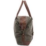 kleiner Weekender Shopper Damen Herren Leder Canvas grün LE2006