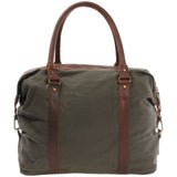 kleiner Weekender Shopper Damen Herren Leder Canvas grün LE2006