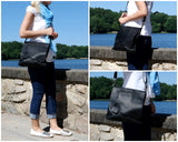 Umhängetasche Ledertasche Schultertasche Leder schwarz LE3027