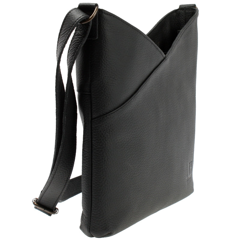 Damentasche Umhängetasche Handtasche Leder schwarz LE0065