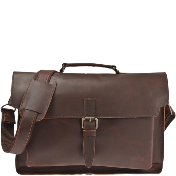 Aktentasche Businesstasche Messenger Bag Vintage Leder braun LE3008