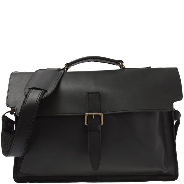 Aktentasche Businesstasche Messenger Bag Vintage Leder schwarz LE3008