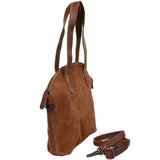 Damentasche Henkeltasche Schultertasche Wildleder braun LE0060