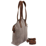 Damentasche Henkeltasche Schultertasche Wildleder grau LE0060