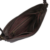 Damentasche Umhängetasche Handtasche Leder kaffeebraun LE0065