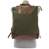 Freizeitrucksack Rucksack DIN A4 Canvas Leder grün LE1021