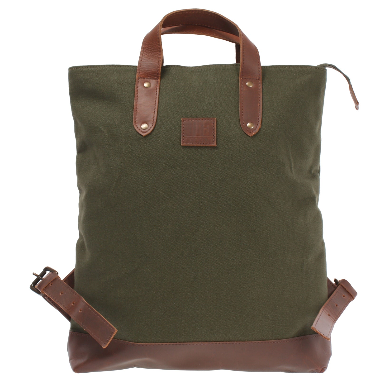 A4 Size Ruck Sack Freizeitrucksack Rucksack DIN A4 Canvas Leder grün LE1021 – LECONI.DE