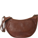 Half-Moon Bag Cross-Body Umhängetasche Schultertasche Leder braun LE0075