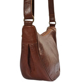 Half-Moon Bag Cross-Body Umhängetasche Schultertasche Leder braun LE0075