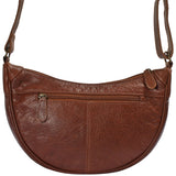 Half-Moon Bag Cross-Body Umhängetasche Schultertasche Leder braun LE0075