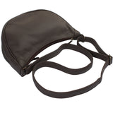 Half-Moon Bag Cross-Body Umhängetasche Schultertasche Leder kaffeebraun LE0075